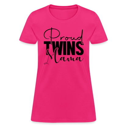 Proud Twins Mama T-Shirt - fuchsia