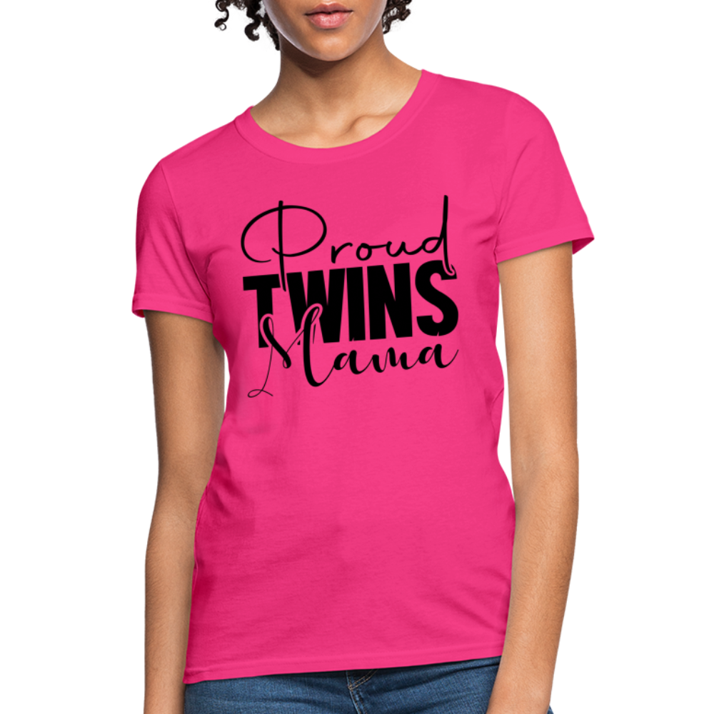 Proud Twins Mama T-Shirt - fuchsia