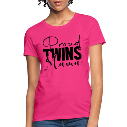 Proud Twins Mama T-Shirt - fuchsia