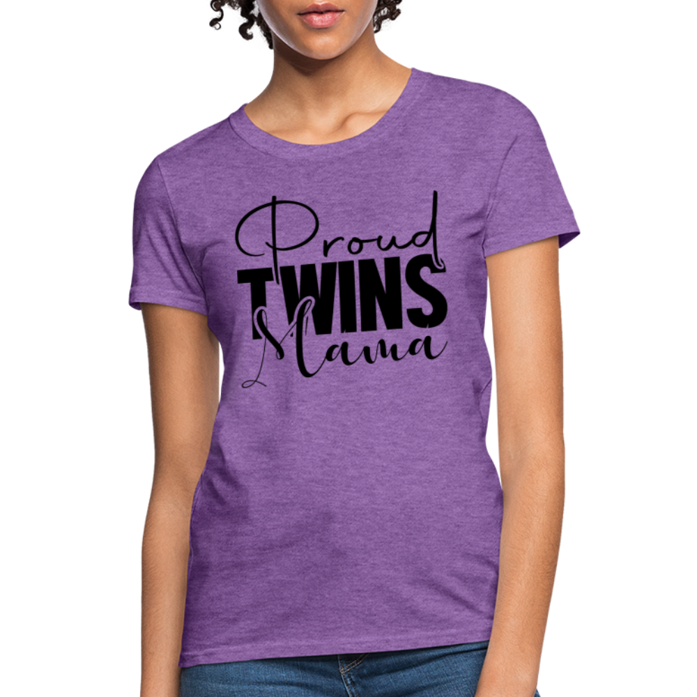 Proud Twins Mama T-Shirt - purple heather
