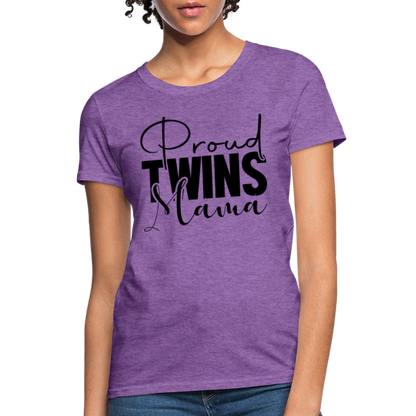 Proud Twins Mama T-Shirt - purple heather