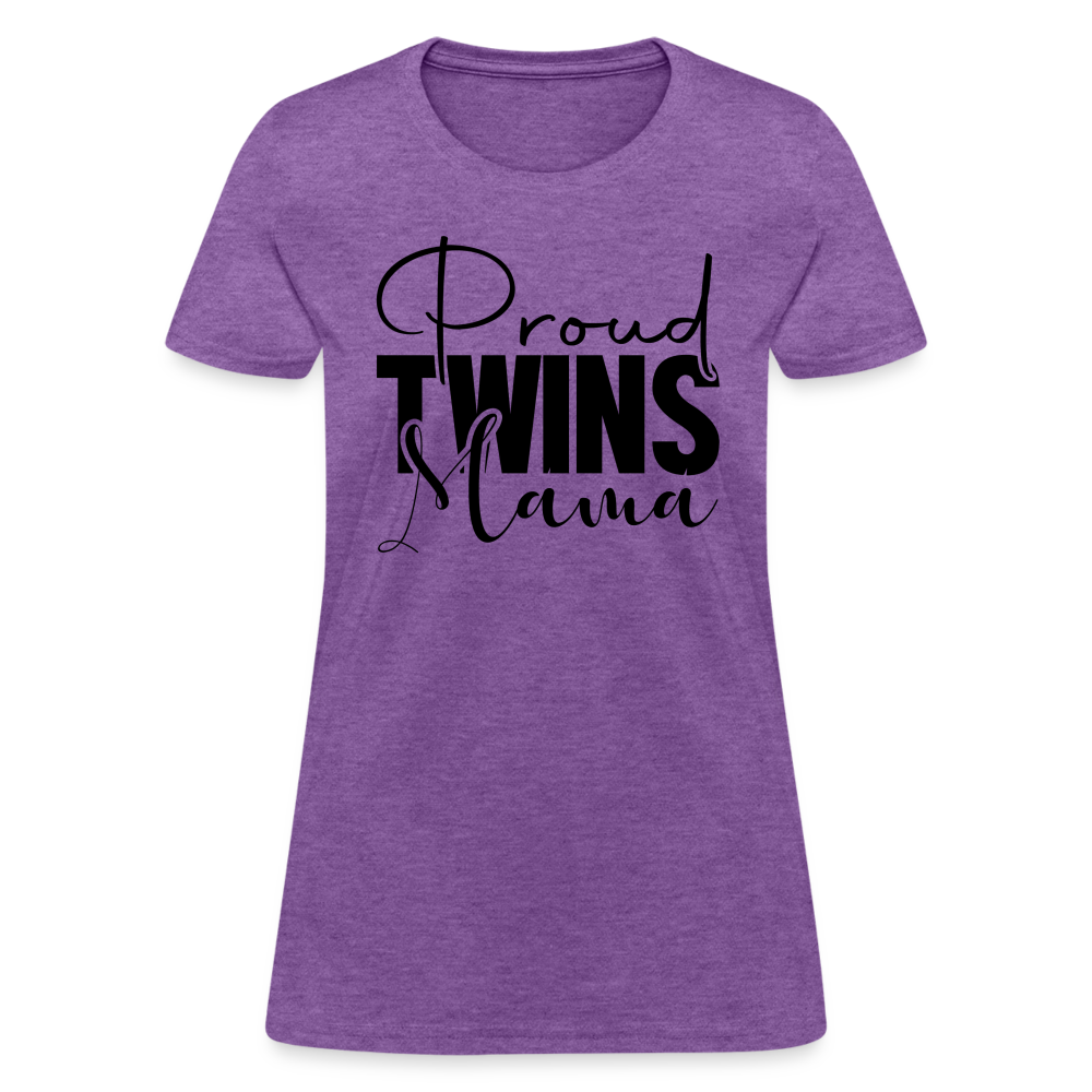 Proud Twins Mama T-Shirt - purple heather
