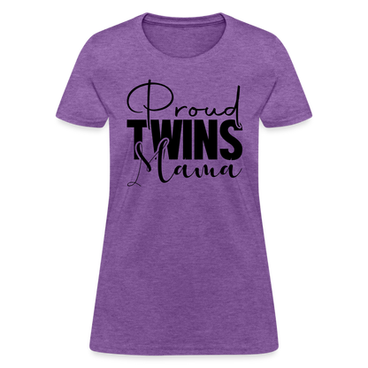 Proud Twins Mama T-Shirt - purple heather