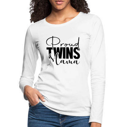 Proud Twins Mama Premium Long Sleeve T-Shirt - white