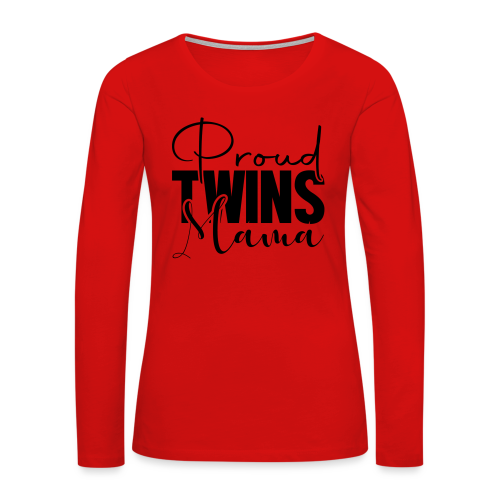 Proud Twins Mama Premium Long Sleeve T-Shirt - red