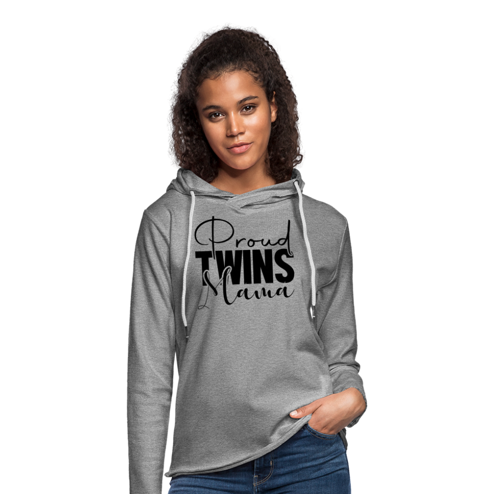 Proud Twins Mama Lightweight Terry Hoodie - heather gray