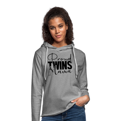 Proud Twins Mama Lightweight Terry Hoodie - heather gray