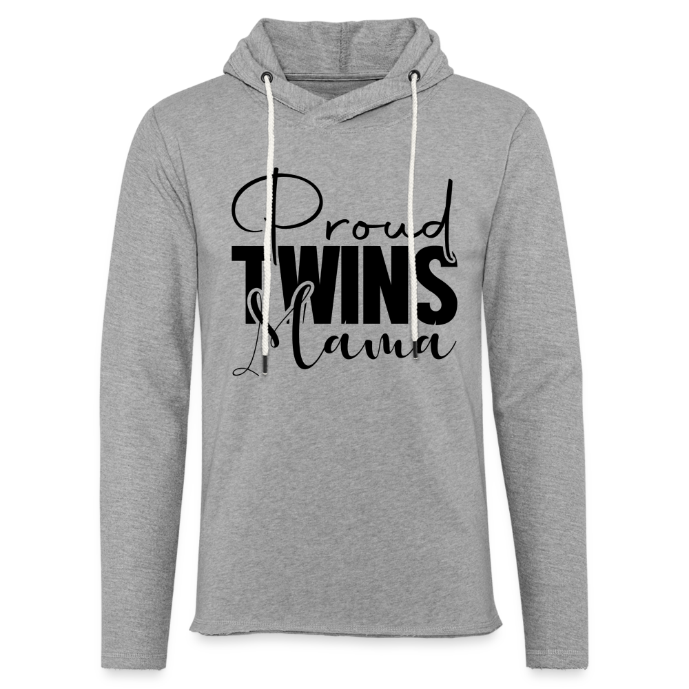 Proud Twins Mama Lightweight Terry Hoodie - heather gray