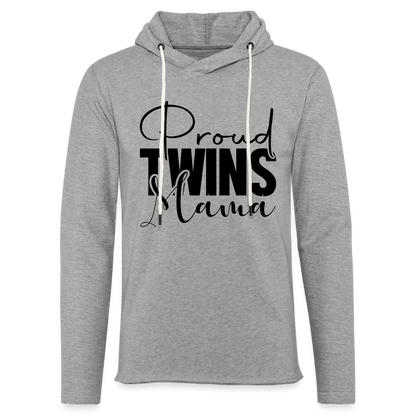 Proud Twins Mama Lightweight Terry Hoodie - heather gray