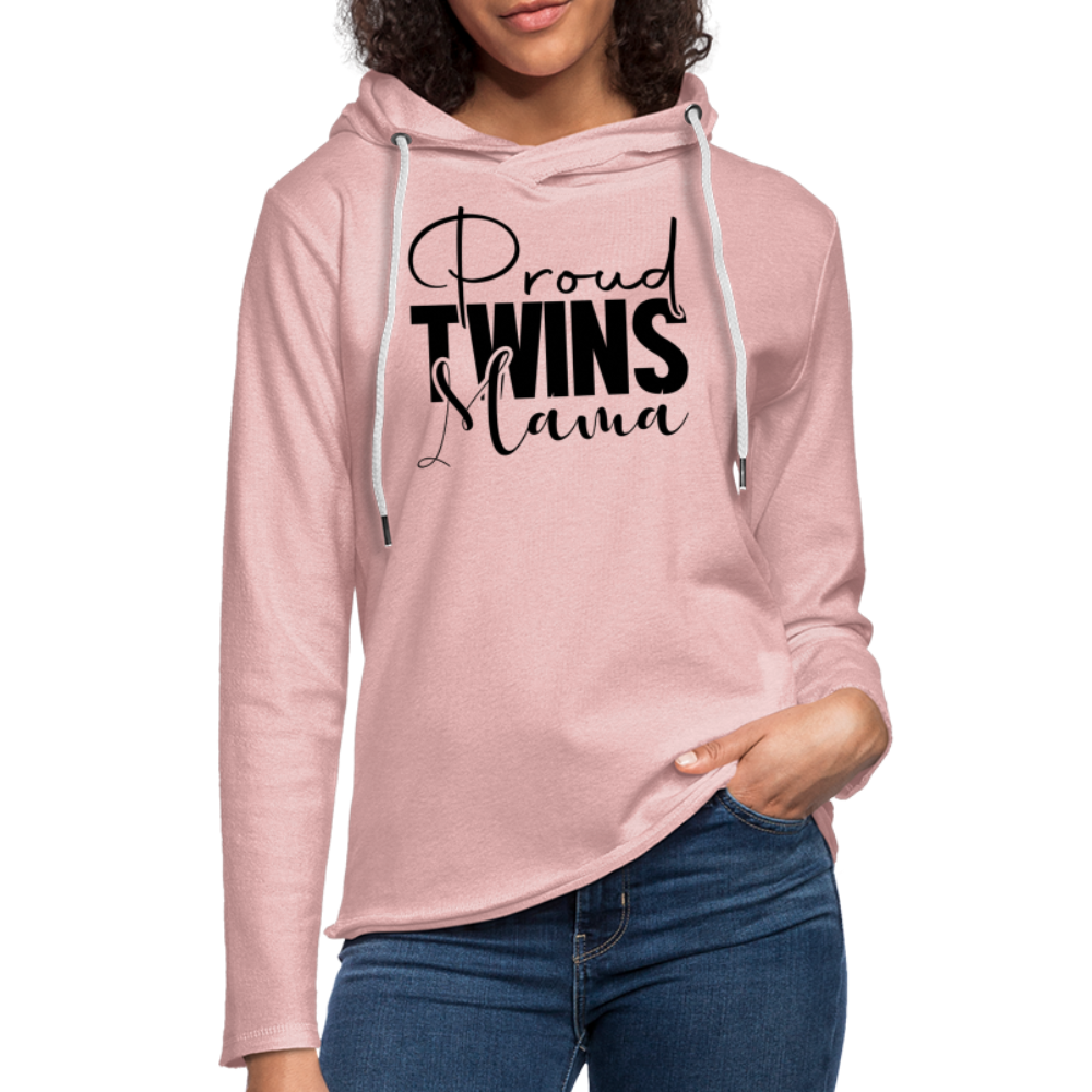 Proud Twins Mama Lightweight Terry Hoodie - cream heather pink