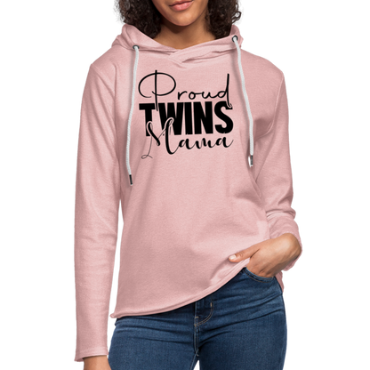 Proud Twins Mama Lightweight Terry Hoodie - cream heather pink