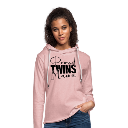 Proud Twins Mama Lightweight Terry Hoodie - cream heather pink