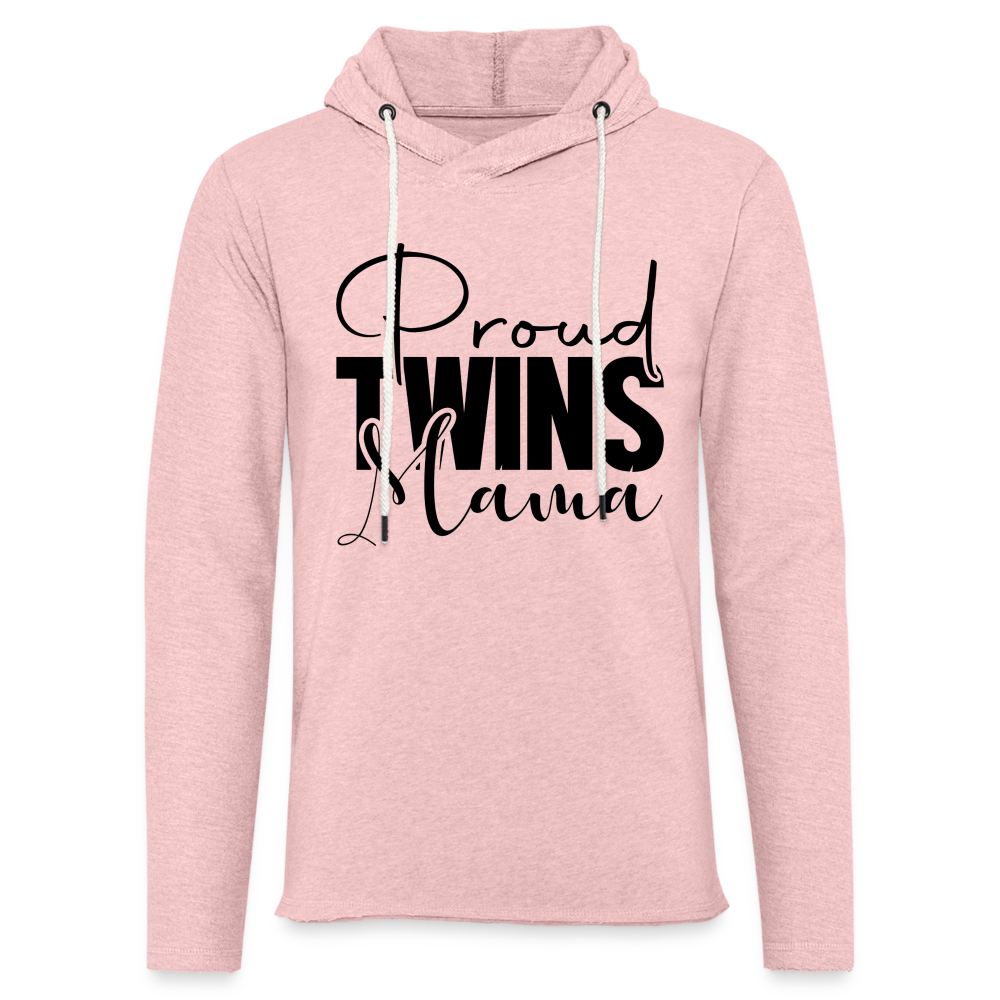 Proud Twins Mama Lightweight Terry Hoodie - cream heather pink