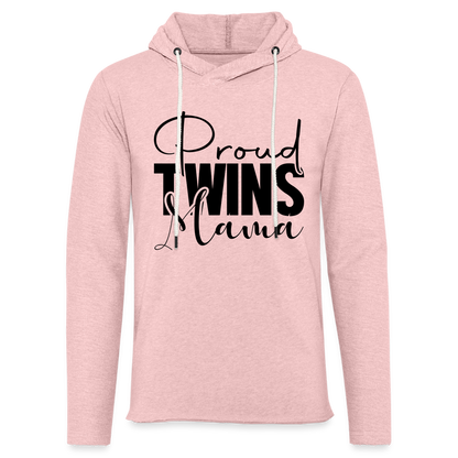 Proud Twins Mama Lightweight Terry Hoodie - cream heather pink