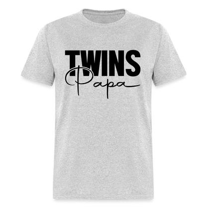 Twins Papa T-Shirt - heather gray