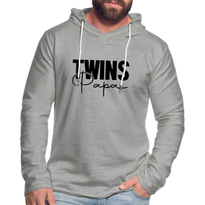 Twins Papa Lightweight Terry Hoodie - heather gray