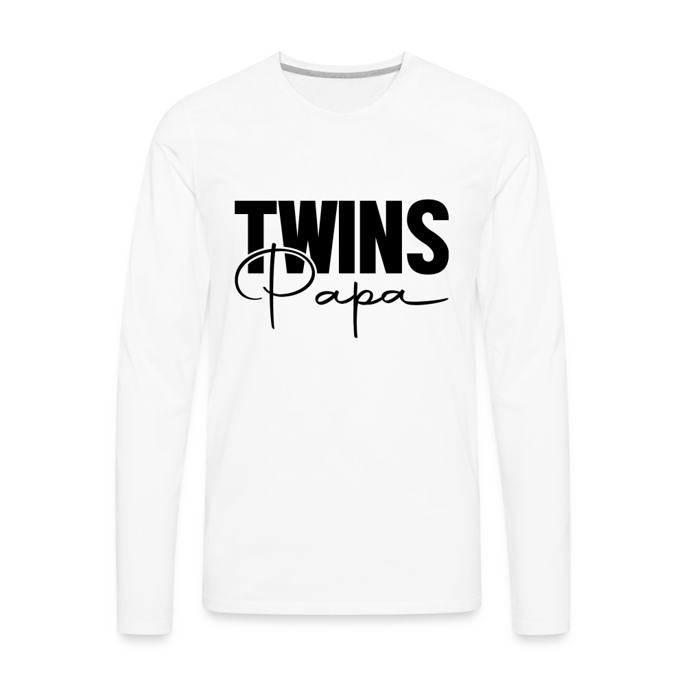 Twins Papa Premium Long Sleeve Shirt - white