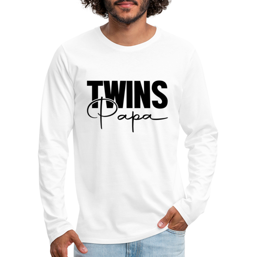 Twins Papa Premium Long Sleeve Shirt - white