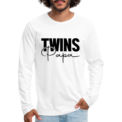 Twins Papa Premium Long Sleeve Shirt - white