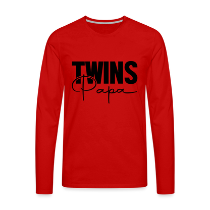Twins Papa Premium Long Sleeve Shirt - red