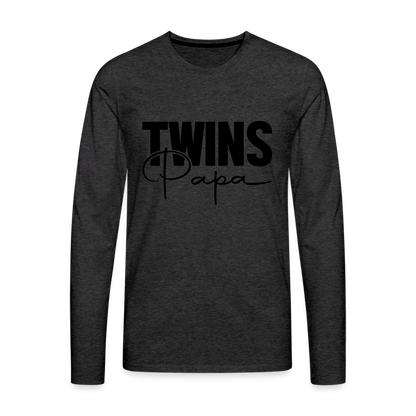 Twins Papa Premium Long Sleeve Shirt - charcoal grey