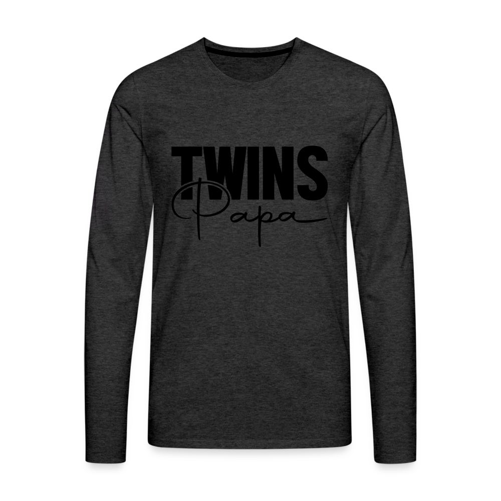 Twins Papa Premium Long Sleeve Shirt - charcoal grey