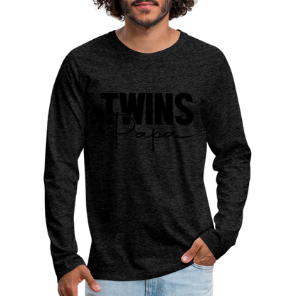Twins Papa Premium Long Sleeve Shirt - charcoal grey