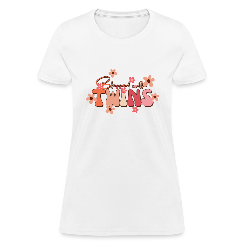 Blessed With Twins T-Shirt - white