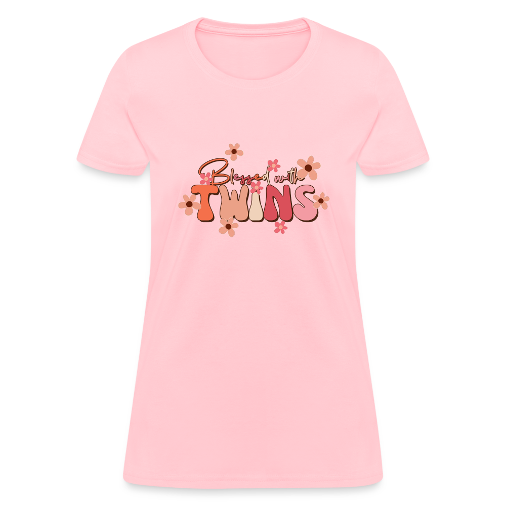 Blessed With Twins T-Shirt - pink