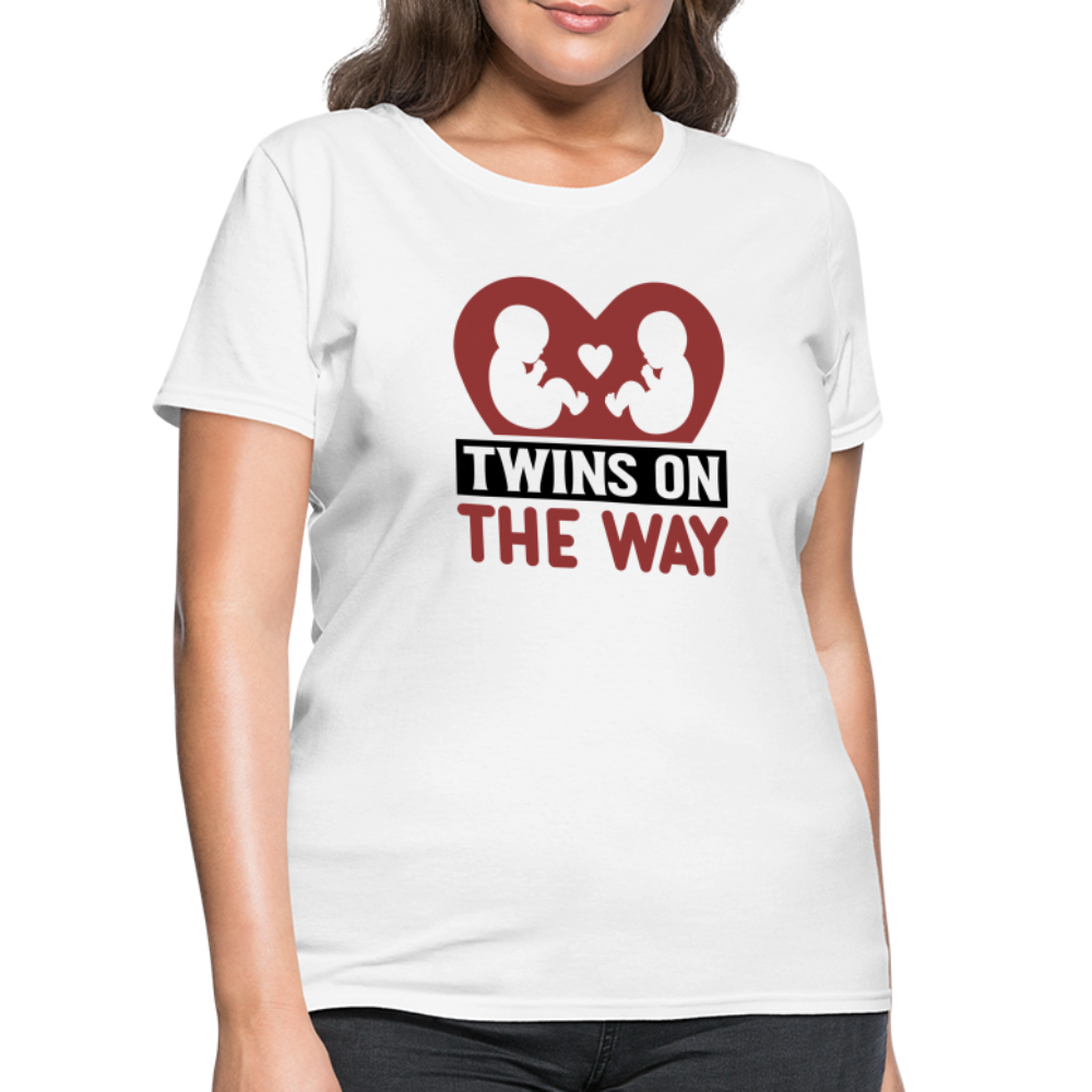 Twins on the Way T-Shirt - white