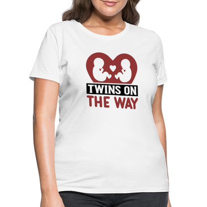 Twins on the Way T-Shirt - white