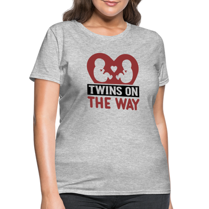 Twins on the Way T-Shirt - heather gray