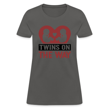 Twins on the Way T-Shirt - charcoal