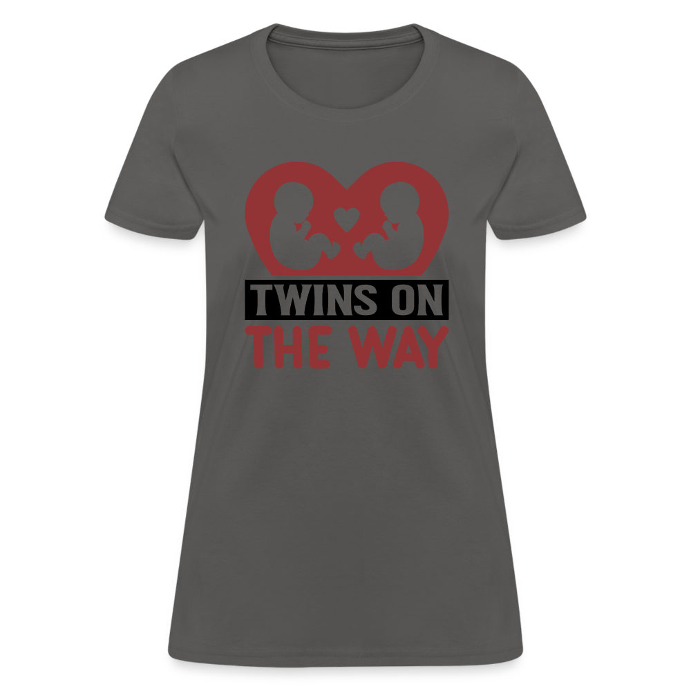 Twins on the Way T-Shirt - charcoal