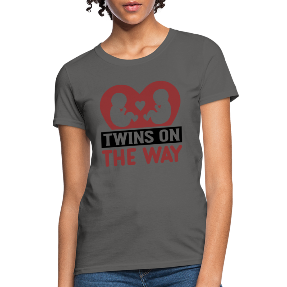 Twins on the Way T-Shirt - charcoal