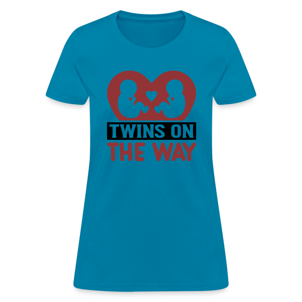 Twins on the Way T-Shirt - turquoise