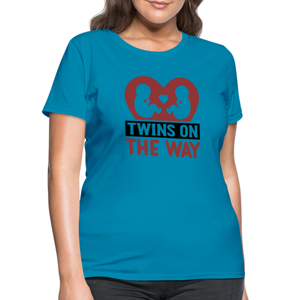 Twins on the Way T-Shirt - turquoise