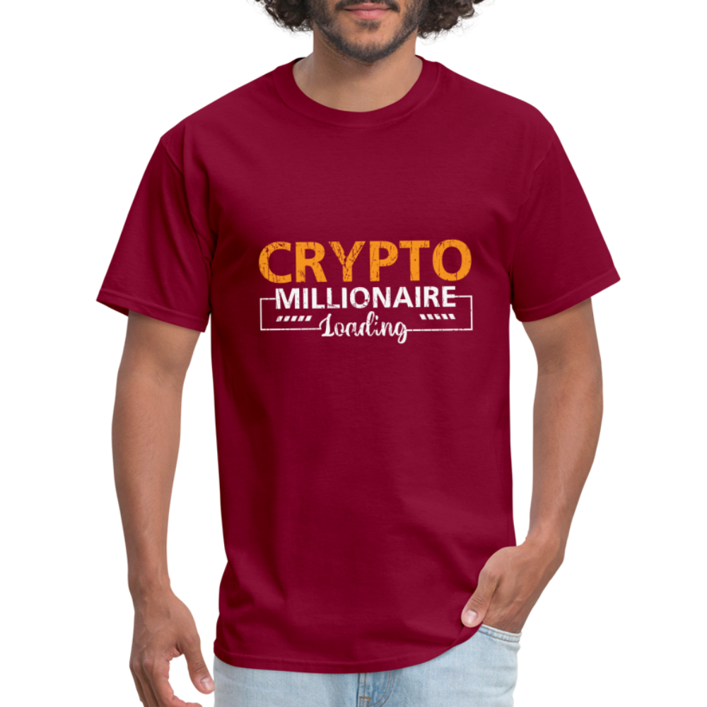Crypto Millionaire Loading T-Shirt - burgundy
