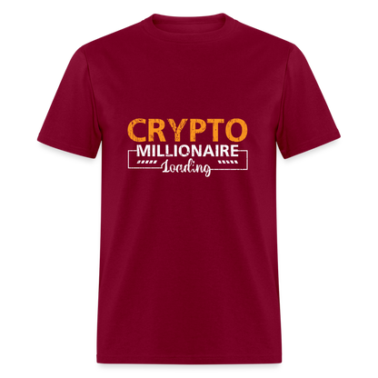 Crypto Millionaire Loading T-Shirt - burgundy