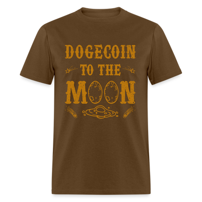 Dogecoin to the Moon T-Shirt - brown