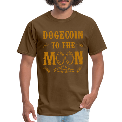 Dogecoin to the Moon T-Shirt - brown