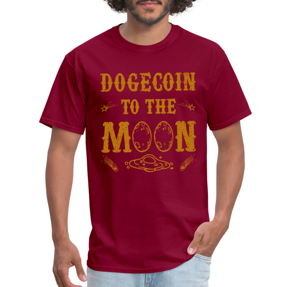 Dogecoin to the Moon T-Shirt - burgundy