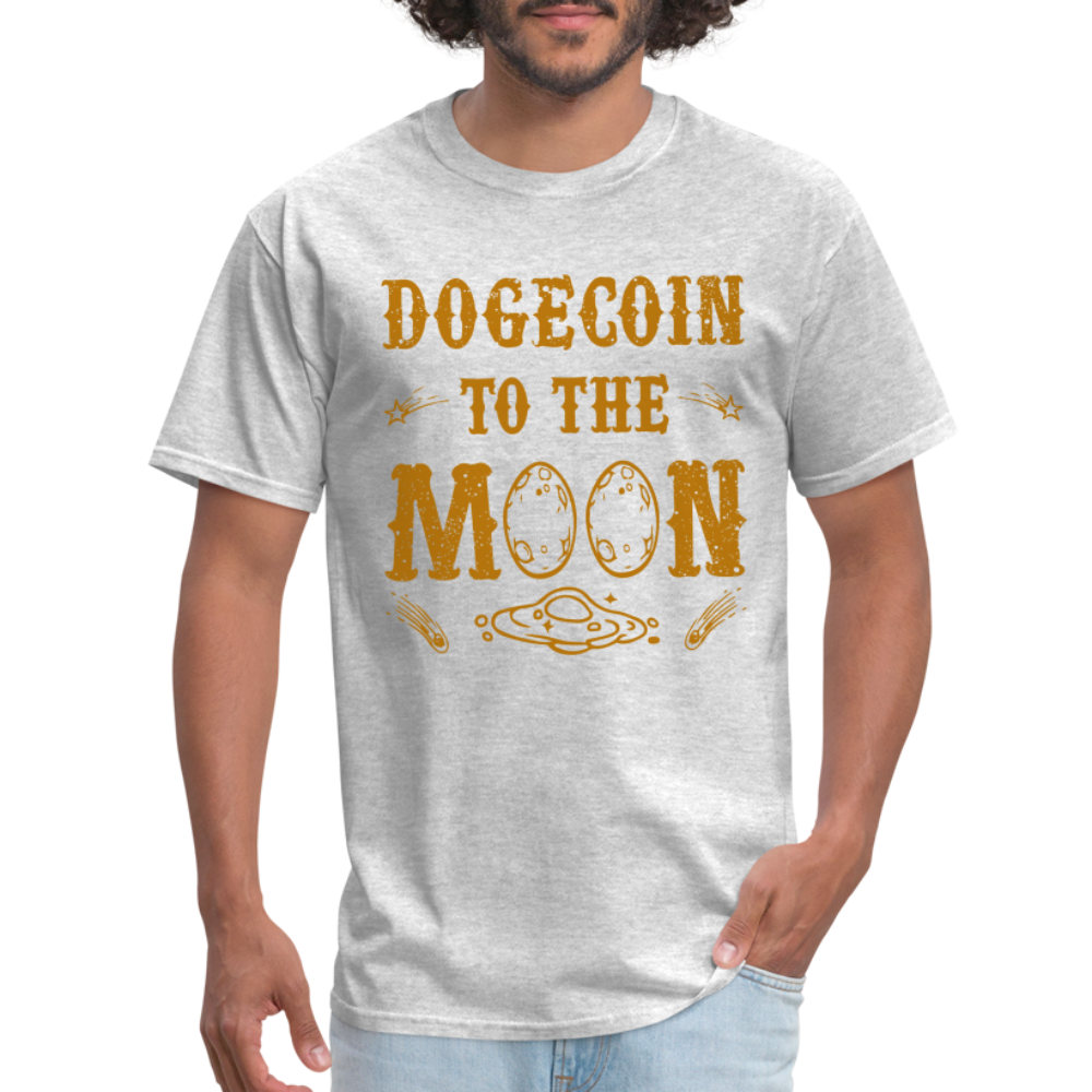 Dogecoin to the Moon T-Shirt - heather gray