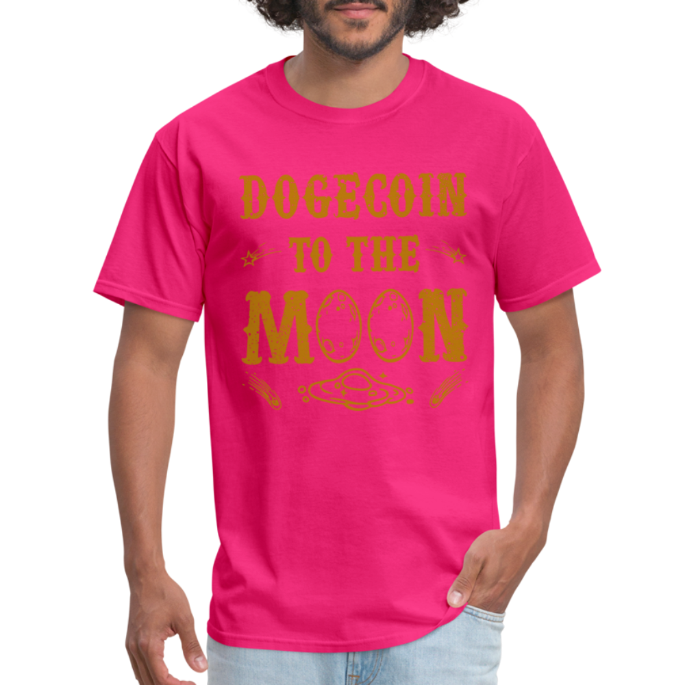 Dogecoin to the Moon T-Shirt - fuchsia