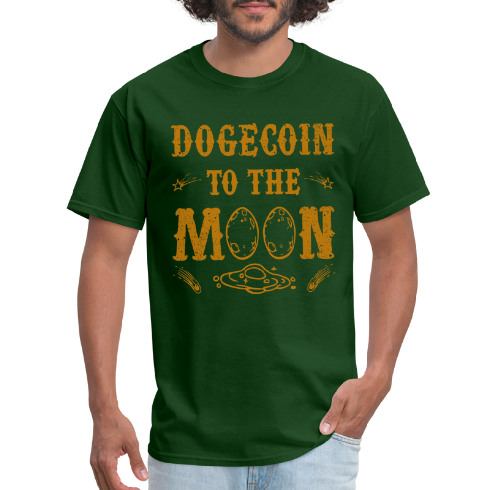Dogecoin to the Moon T-Shirt - forest green