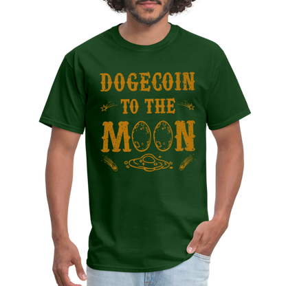 Dogecoin to the Moon T-Shirt - forest green