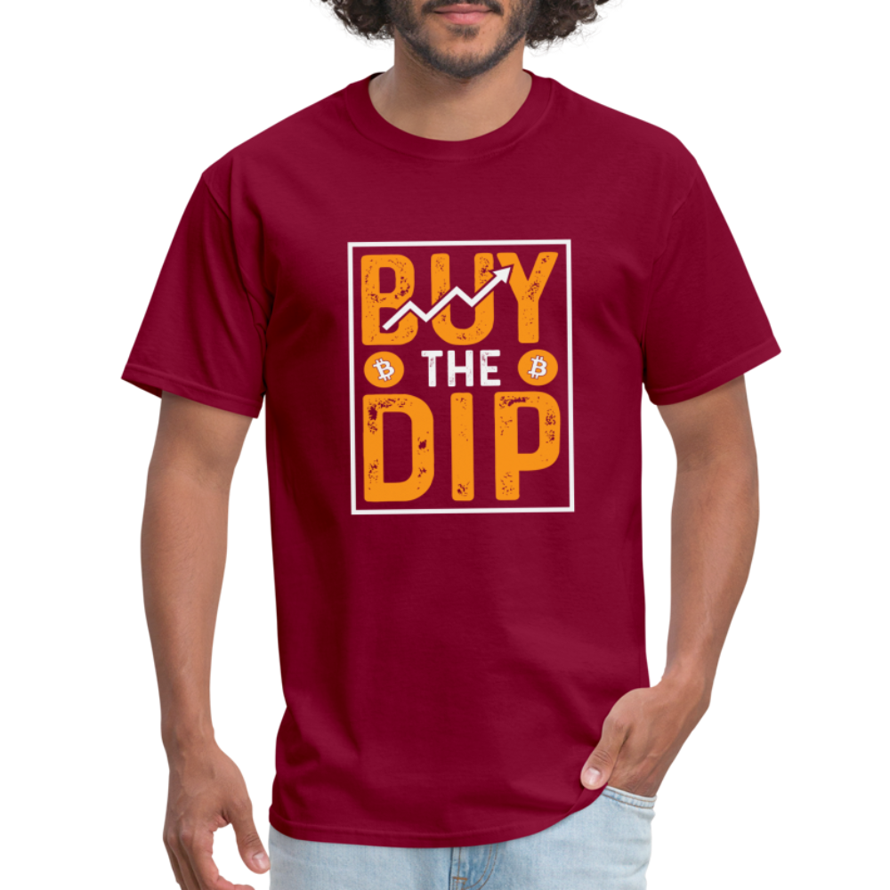 Buy The Dip T-Shirt (Crypto - Bitcoin) - burgundy