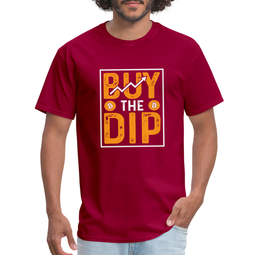 Buy The Dip T-Shirt (Crypto - Bitcoin) - dark red