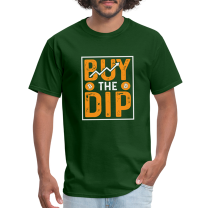 Buy The Dip T-Shirt (Crypto - Bitcoin) - forest green