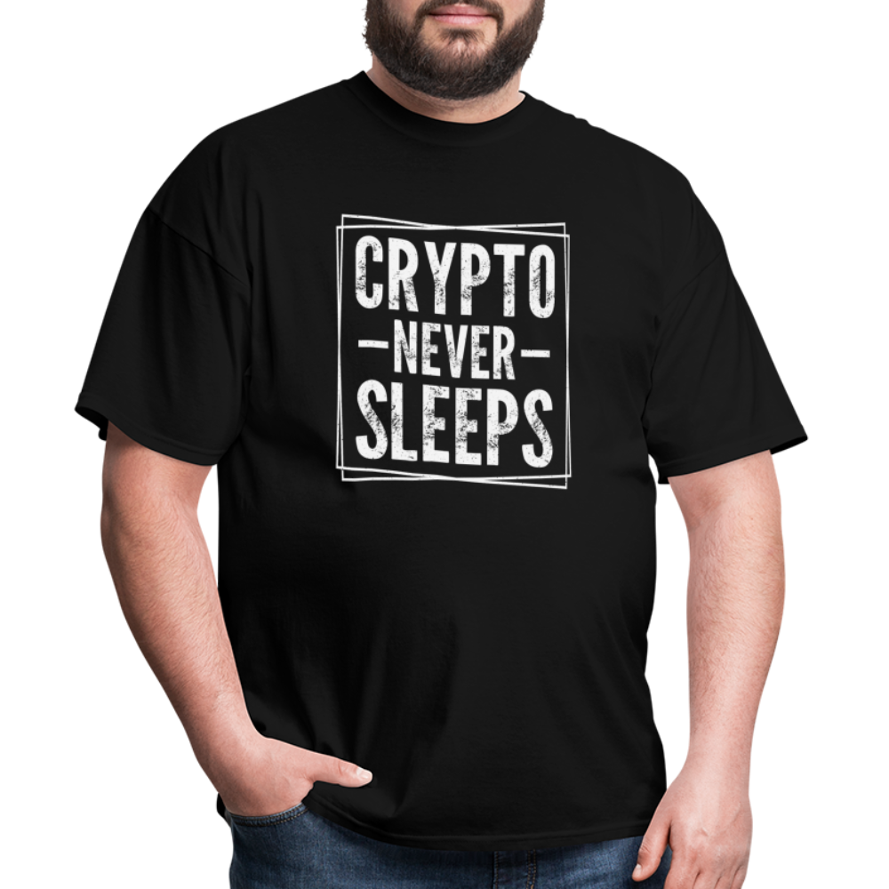 Crypto Never Sleeps T-Shirt - black